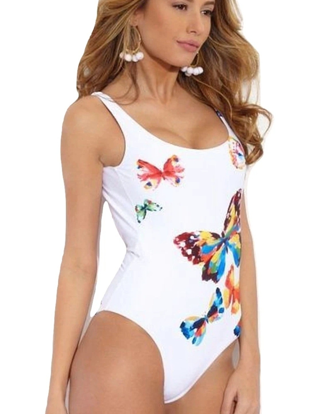 Onia Kelly White One-Piece Swimsuit with Multicolor Butterfly Print Size S - Picture 2 of 11